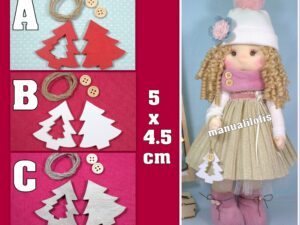 PAKC DE 2 ARBOLES DE MADERA 8 cuerda y botones )