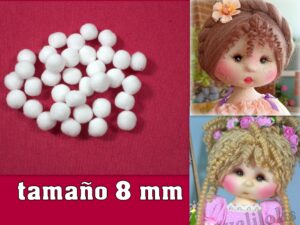 35 POMPONES DENSOS DE 8 mm