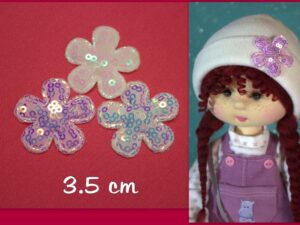 PAKC 3 FLORES ACOLCHADAS lentejuelas