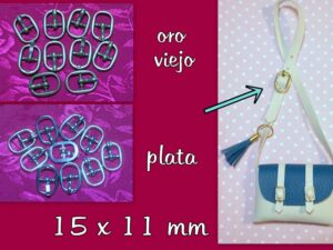 10 HEBILLAS de metal 15 x 11 mm elige color