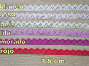 ENCAJE DE ALGODON VARIOS COLORES