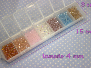 PAKC PERLAS DE CRISTAL FACETADAS 4 mm ( 700 aprox.)