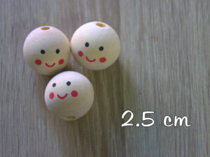 BOLAS DE MADERA 2.5 cm CON CARITA PINTADA