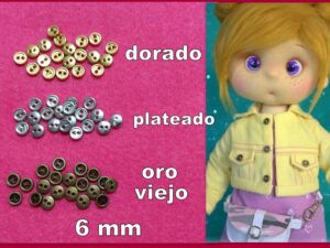 20 BOTONES metálicos 6 mm colores a elegir