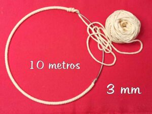 10 METROS CORDÓN de algodón crudo