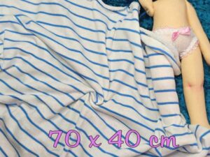 RETAL DE PUNTO rayas azul ( revés de toalla)