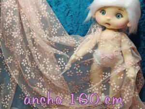 TUL SALMÓN flores en relieve ( con caída )