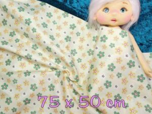 RETAL DE algodón-poliester FLORES VERDE -AMARILLAS