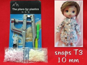 PAKC ALICATES DE PRESIÓN + 20 snap rosa + 20 snap beis de 1 cm