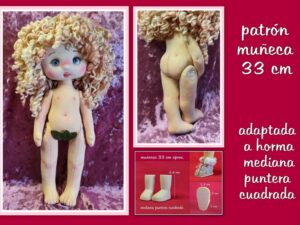 PATRÓN MUÑECA 33 CM + BOTAS ( horma 5.3 cm)