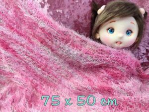 RETAL de PUNTO DE LANA toques rosados