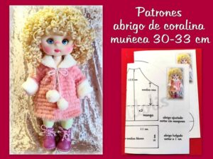 PATRONES ABRIGO DE CORALINA muñecas 30-33 cm