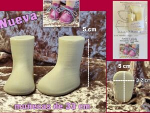 nueva HORMA MEDIANA cuadrada CAÑA ALTA ( muñecas 33 - 34 cm aprox. )