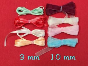 Pack 16 metros CINTA 3 mm y ORGANZA 1 cm