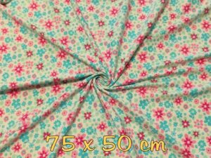 RETAL DE LICRA flores AZULES Y ROSAS