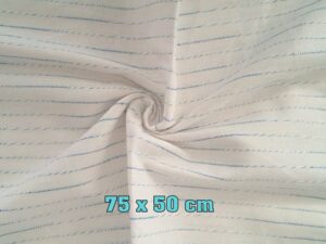 RETAL DE TELA poliéster blanca con hilos azules