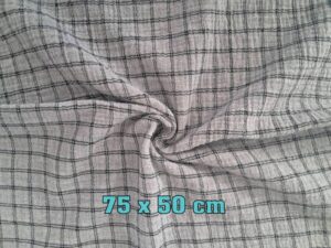 RETAL DE TELA muselina gris de cuadros