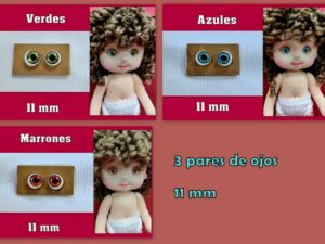 3 PARES DE OJOS de 11 mm