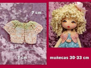 CHAQUETA DE PUNTO salmón ( muñecas 30-33 cm )
