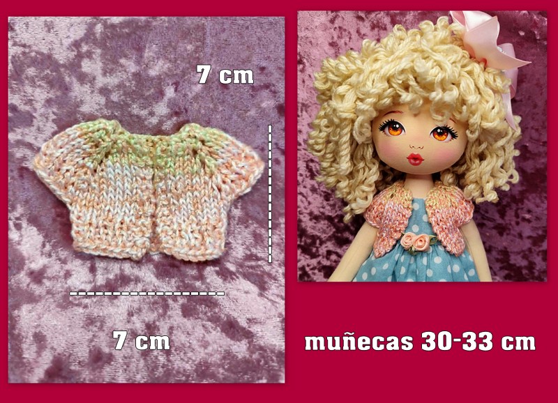 CHAQUETA DE PUNTO salmón ( muñecas 30-33 cm )