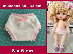 BRAGUITAS DE MUÑECAS blanca muñecas 30 - 33 cm