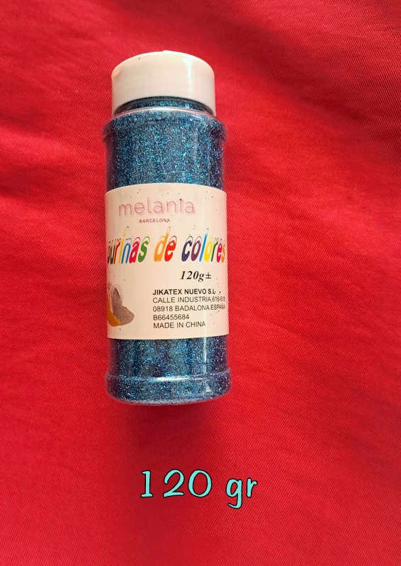 BOTE DE PURPURINA AZUL 120 gr.