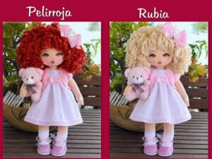 KIT VIRGINIA ROSA 33 cm, tutorial en mi canal manualilolis