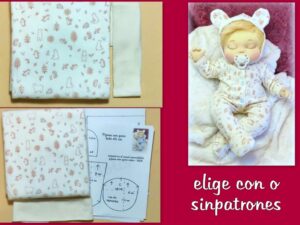 CORALINA rosa + PUÑOS + PATRONES opcional ( pijama bebé )