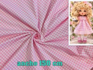 ALGODÓN cuadros rosa